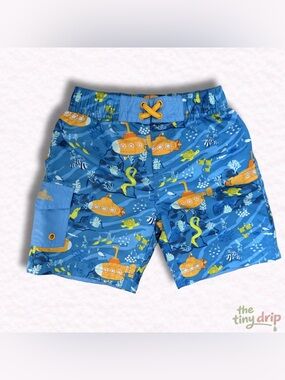 UV Skinz Blue Submarine Toddler Swim Trunks (Size 3T)